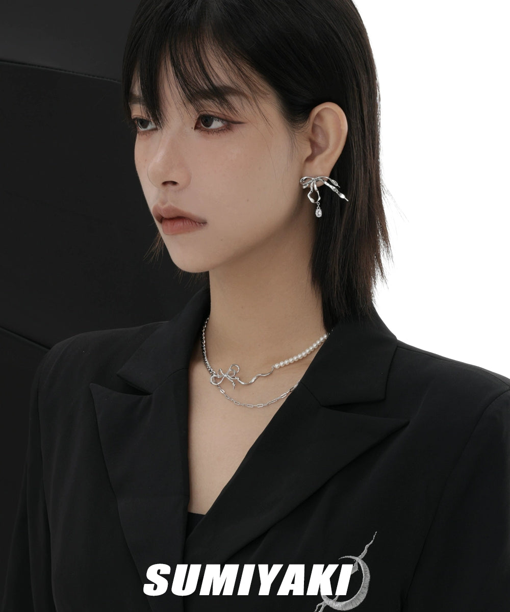 好酷！SUMIYAKI 绷带系列蝴蝶结耳环女小众高级感通勤时尚耳饰女