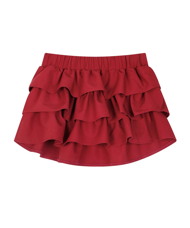 野生zerocircle 白黑红色半身裙女春夏辣妹小众a字显瘦蛋糕短裙子