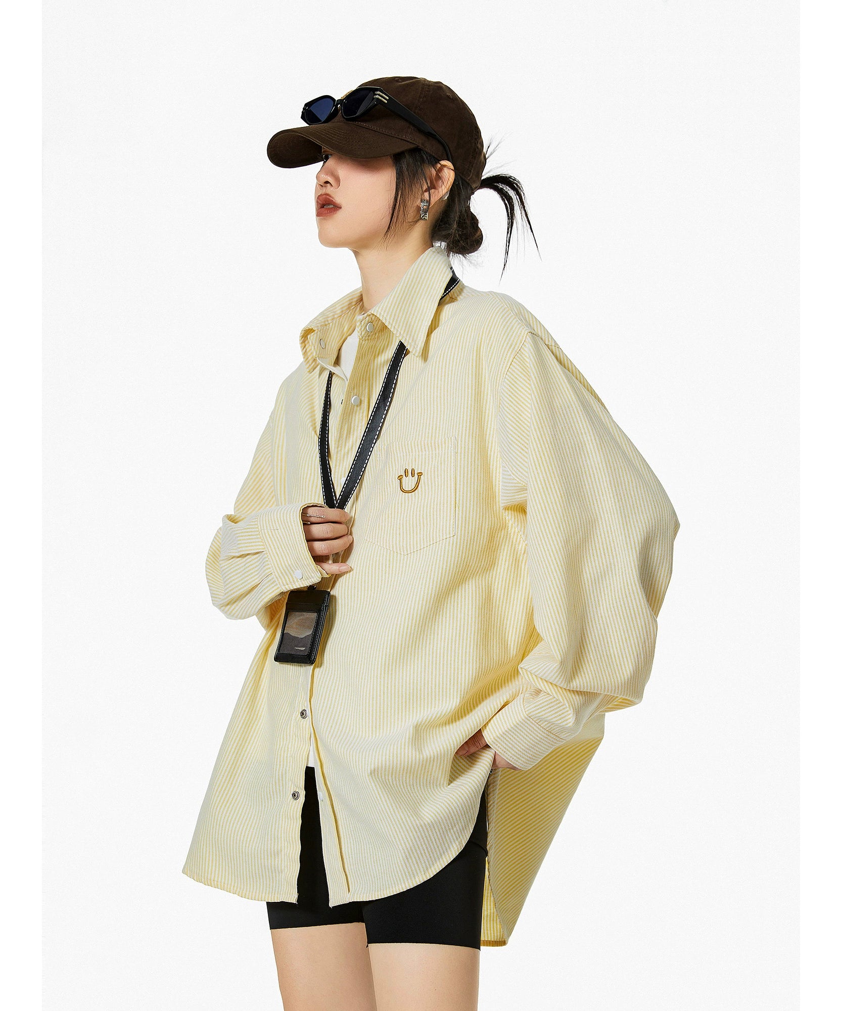 ICH MODE 美式复古条纹衬衫女秋2025新款宽松流行衬衣外套上衣