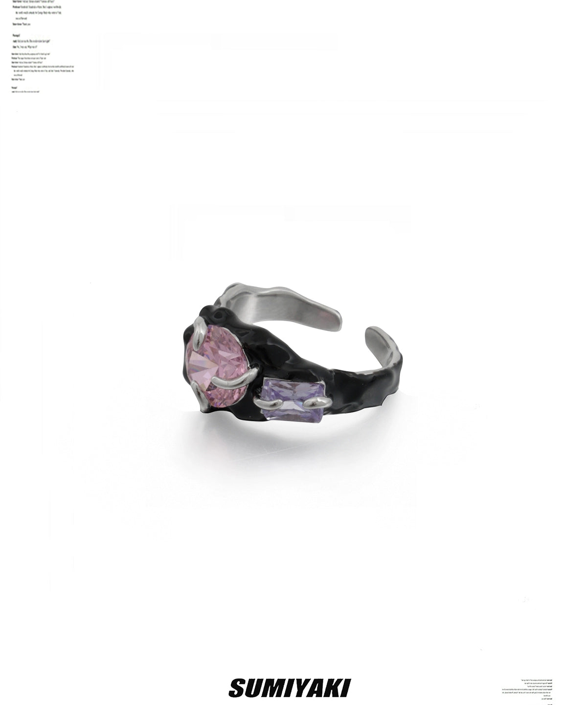 德芙般丝滑 SUMIYAKI 彩虹锆石滴油黑白情侣对戒戒指 闭眼冲一对