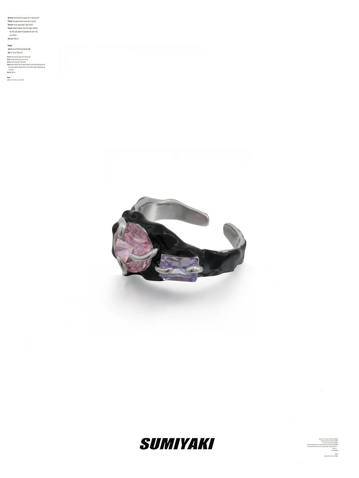 德芙般丝滑 SUMIYAKI 彩虹锆石滴油黑白情侣对戒戒指 闭眼冲一对