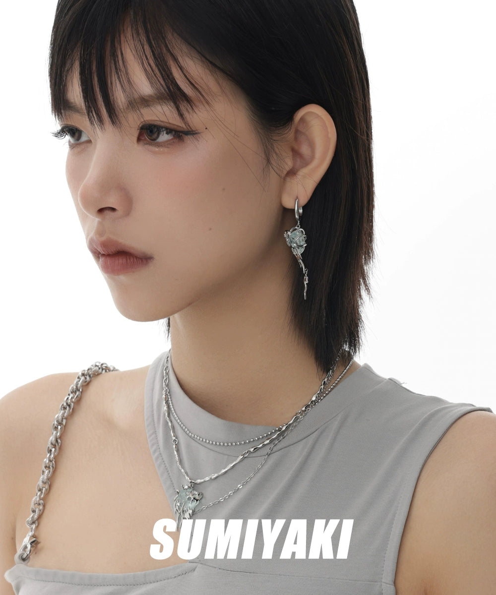 酷中带甜！SUMIYAKI 原创冰源狩狩猎冰川耳环小众高街设计感耳饰