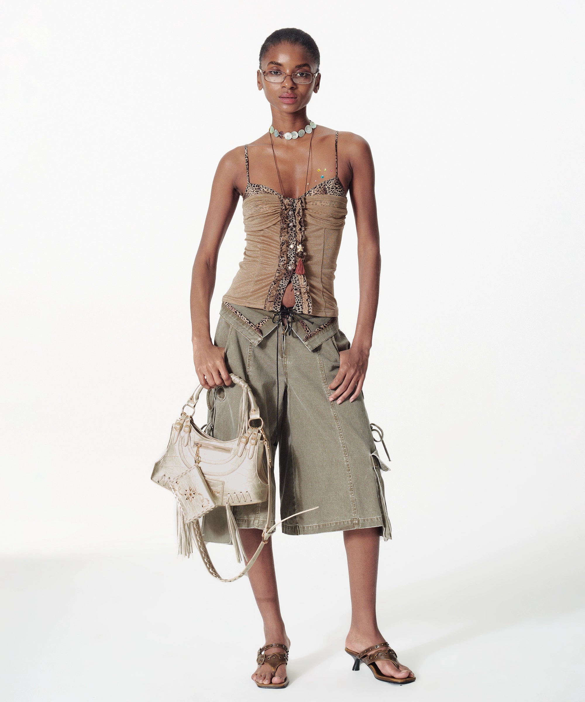 2th Desire重工复古流苏金属铆钉朋克机车包解构斜挎包单肩腋下包