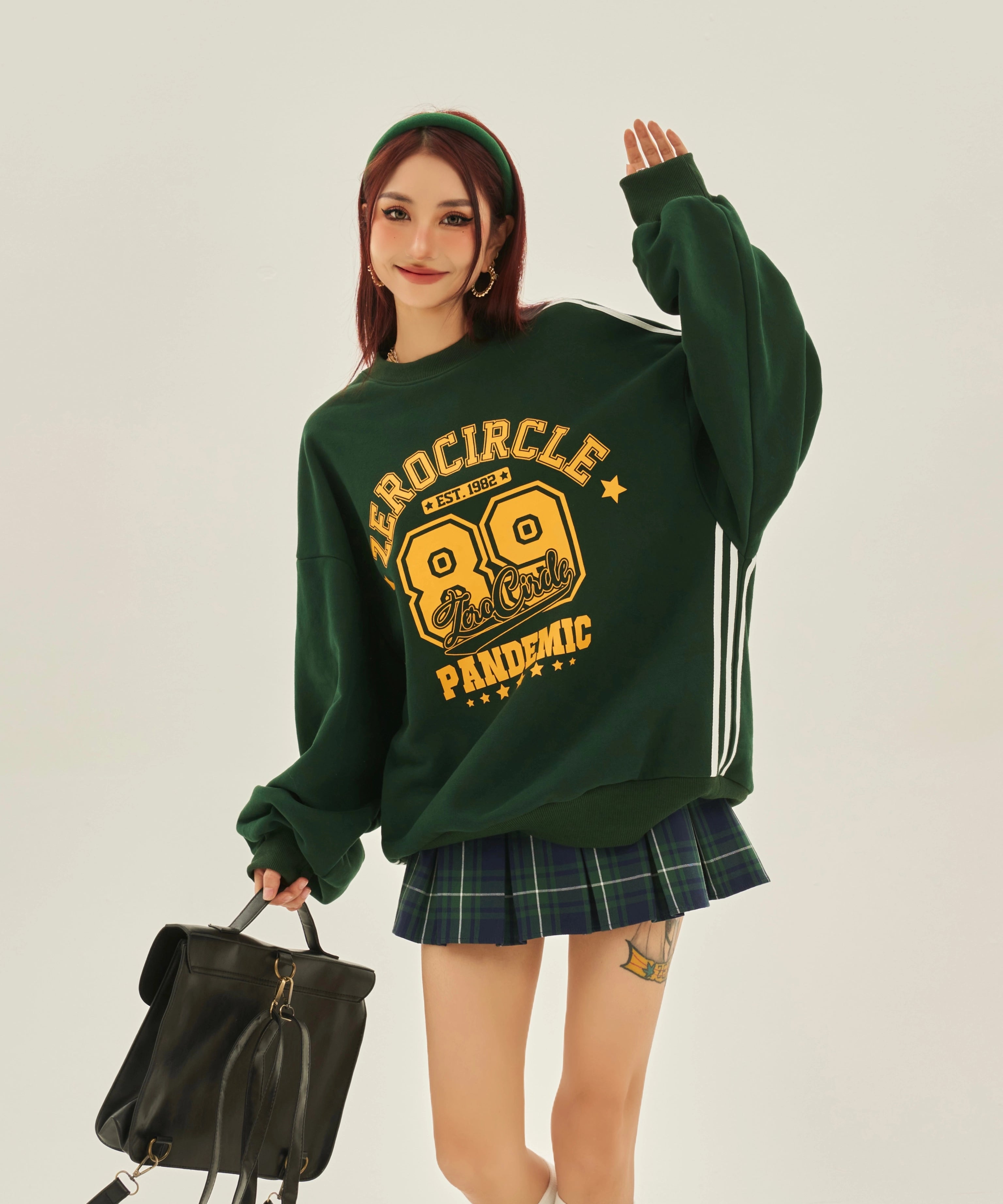 野生zero 红色格子百褶裙女夏季高腰a字设计感小众辣妹半身短裙子