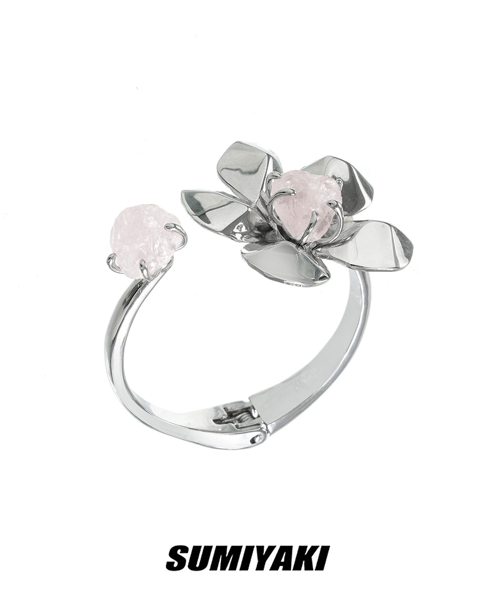 未来少女风！SUMIYAKI 冰种水晶花手镯 灵动又可爱 小众设计手环