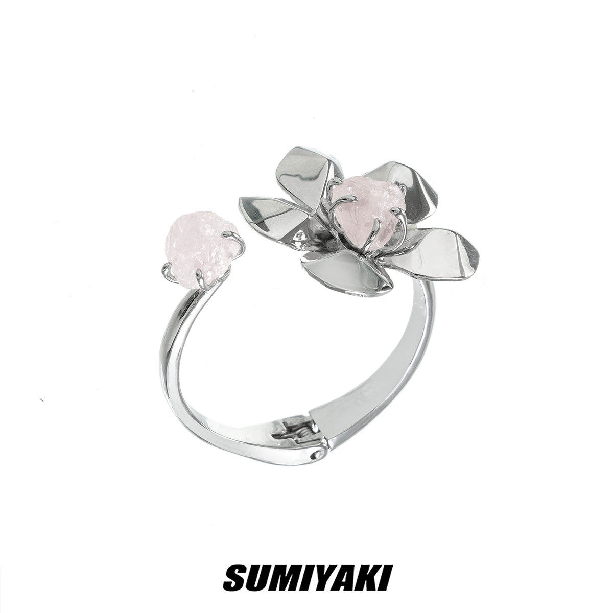 未来少女风！SUMIYAKI 冰种水晶花手镯 灵动又可爱 小众设计手环