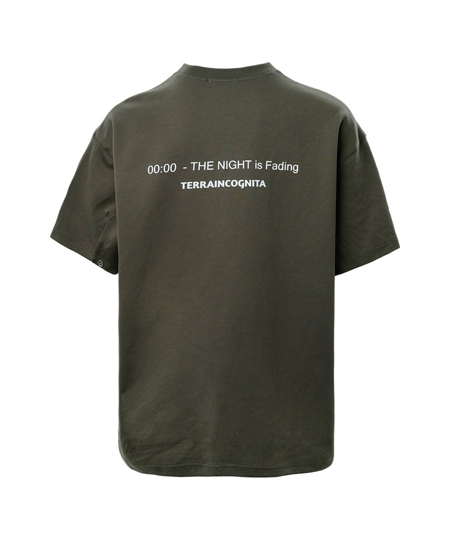 夏季六色"夜色渐浓"标语 基础短袖圆领T恤男女TERRAINCOGNITA