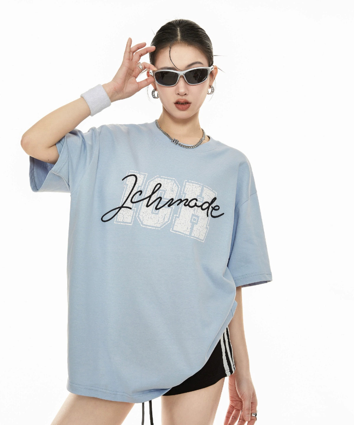 ICH MODE 美式复古白色短袖t恤女2025夏季新款宽松慵懒风半袖上衣