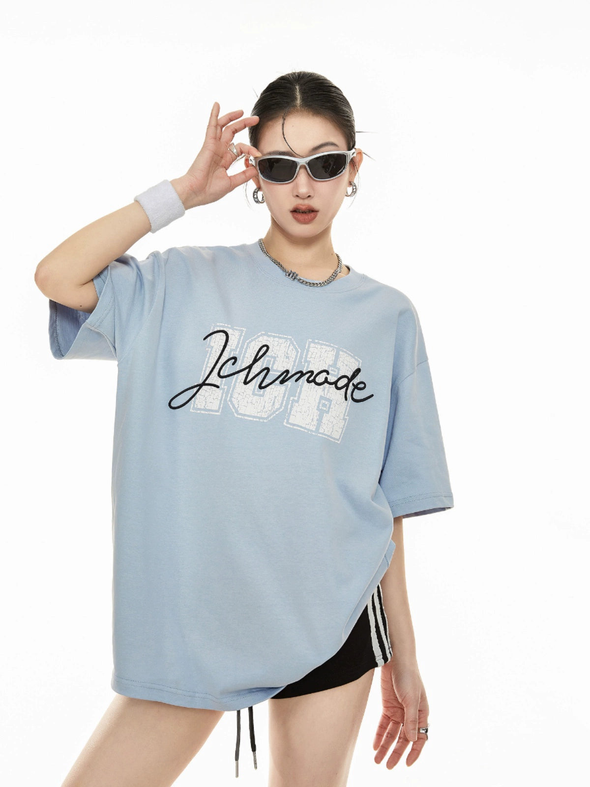 ICH MODE 美式复古白色短袖t恤女2025夏季新款宽松慵懒风半袖上衣