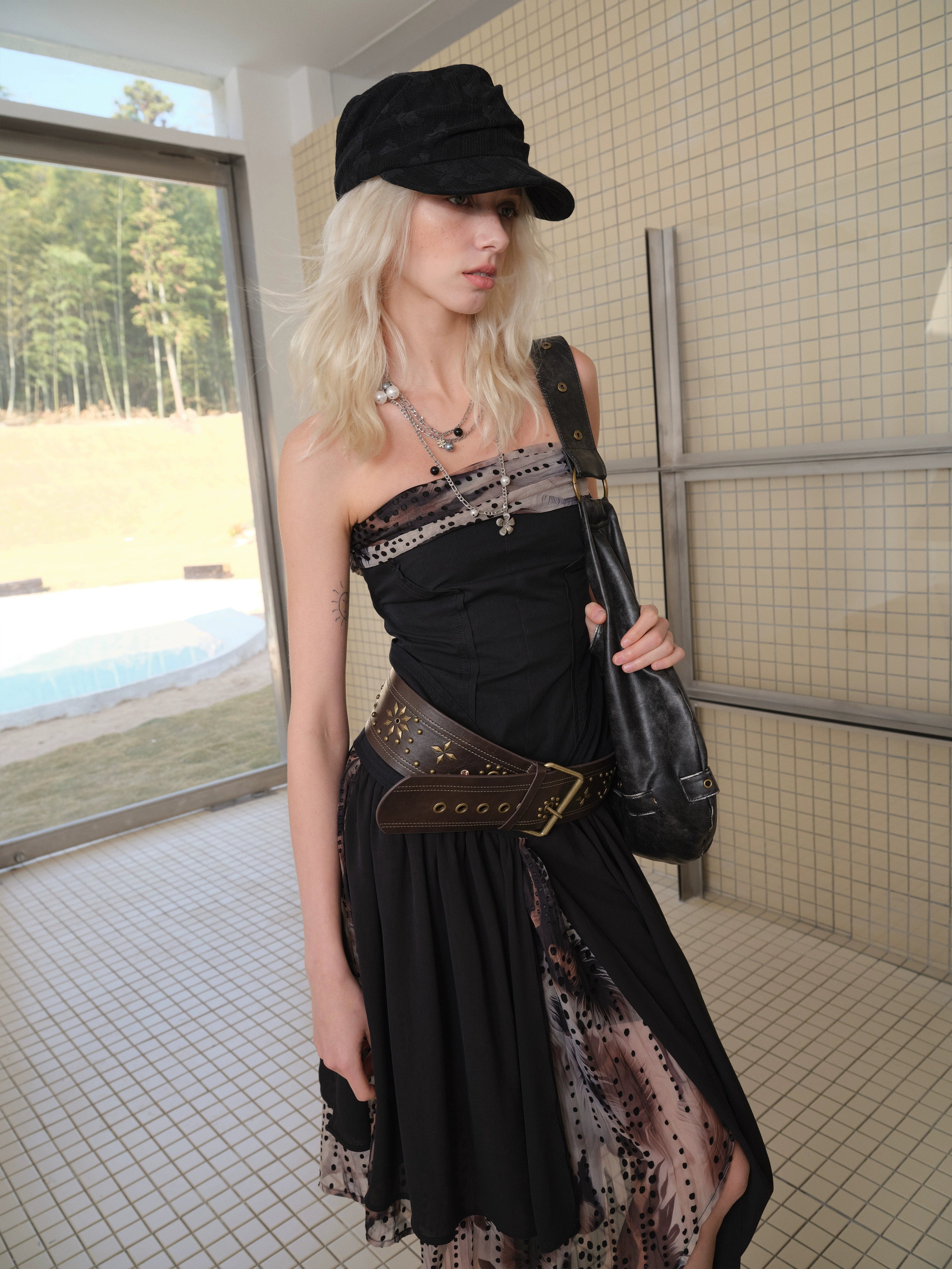 2th Desire蕾丝复古小众扭扭褶皱轻薄透气报童帽大头围堆堆帽