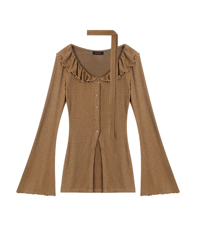 野生zero 红色针织套装女春夏修身显瘦喇叭袖上衣包臀半身裙子