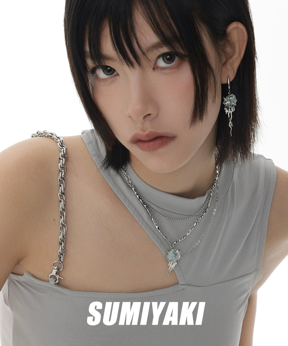 酷中带甜！SUMIYAKI 原创冰源狩狩猎冰川耳环小众高街设计感耳饰