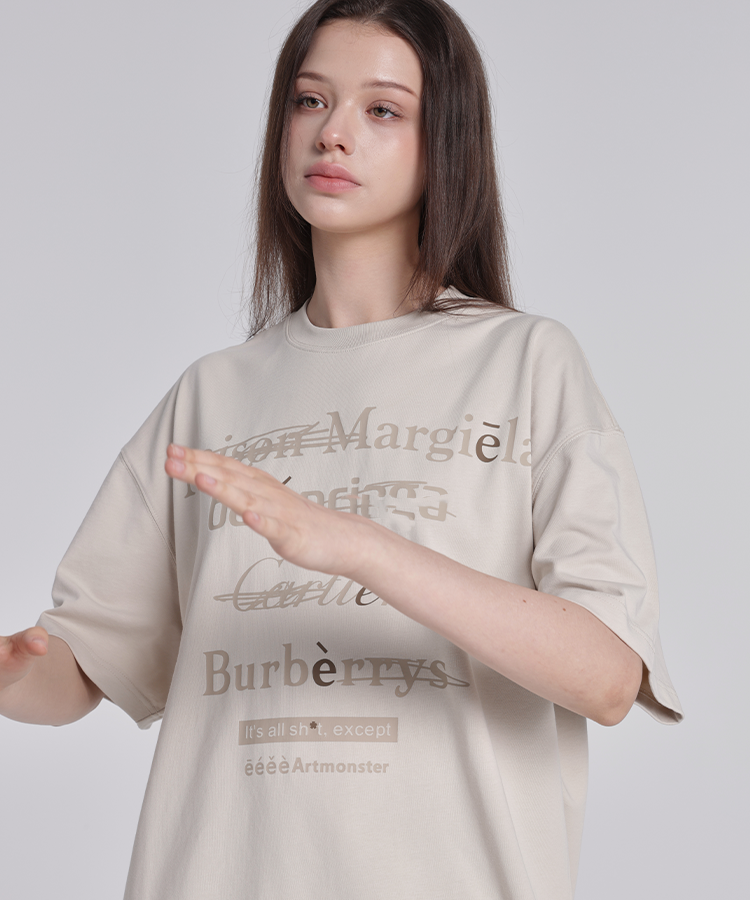 eeeeArtmonster创意"恶搞"标语美式高街ins圆领短袖T恤男女夏季潮