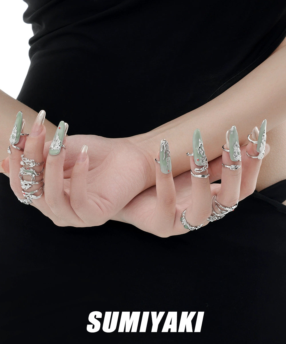 美到犯规！SUMIYAKI原创新中式美学指甲戒 “豆沙为帘 朱砂为痣”