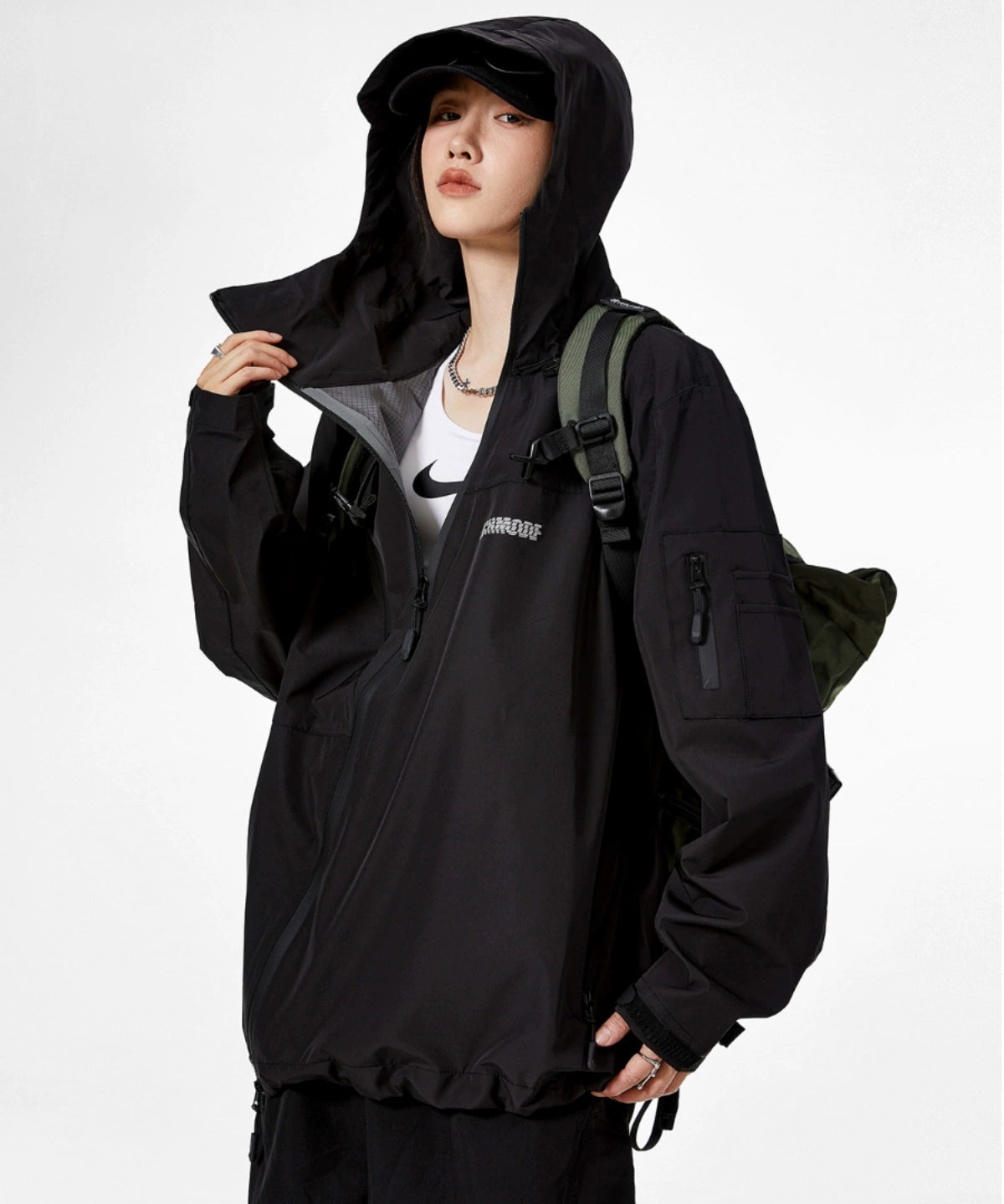 ICH MODE 美式复古冲锋衣外套女款2025新款秋冬宽松开衫上衣夹克