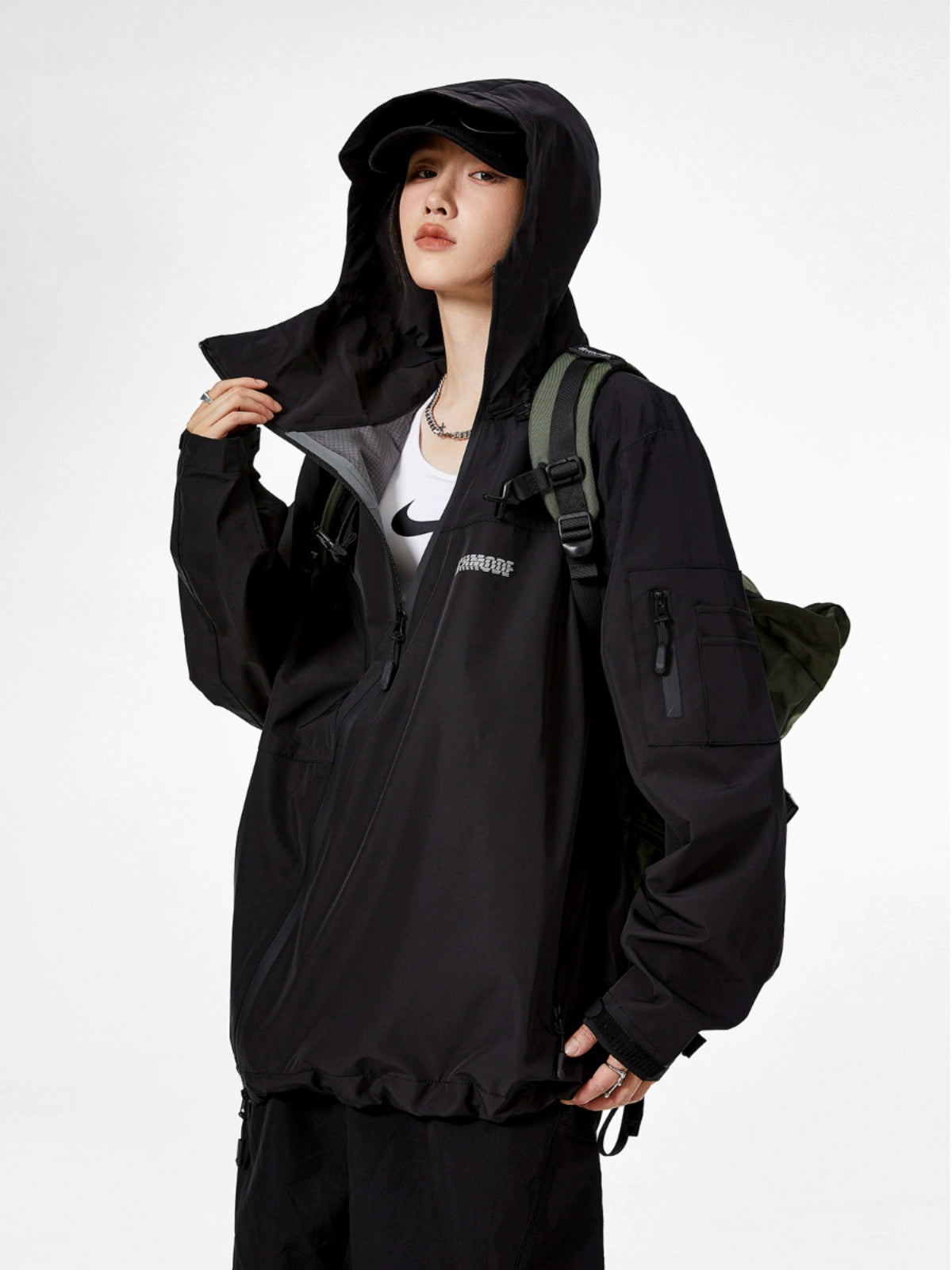 ICH MODE 美式复古冲锋衣外套女款2025新款秋冬宽松开衫上衣夹克