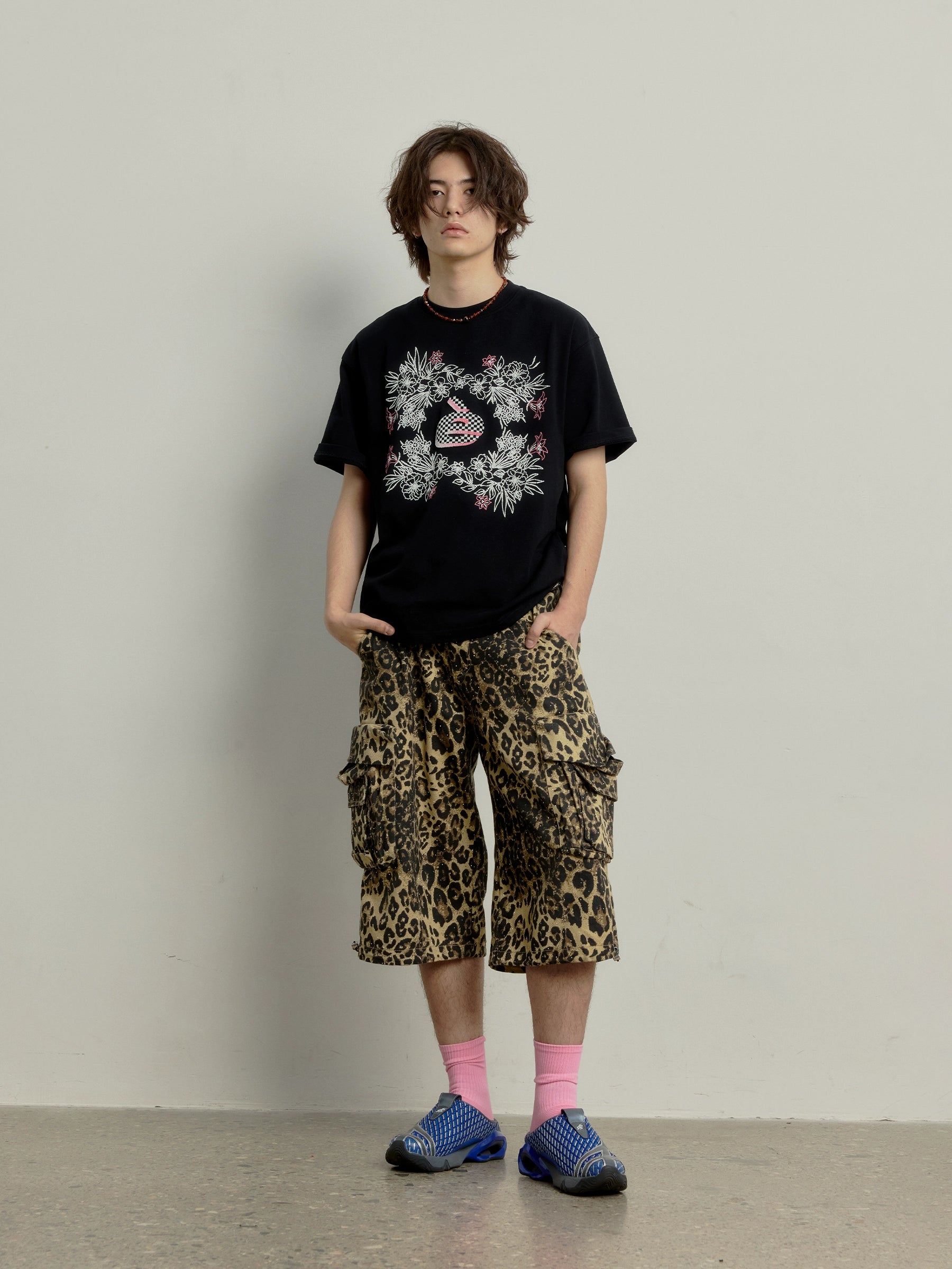 “繁花”| eeee夏日繁花短袖设计感珠点牙刷绣字母T恤情侣装夏季