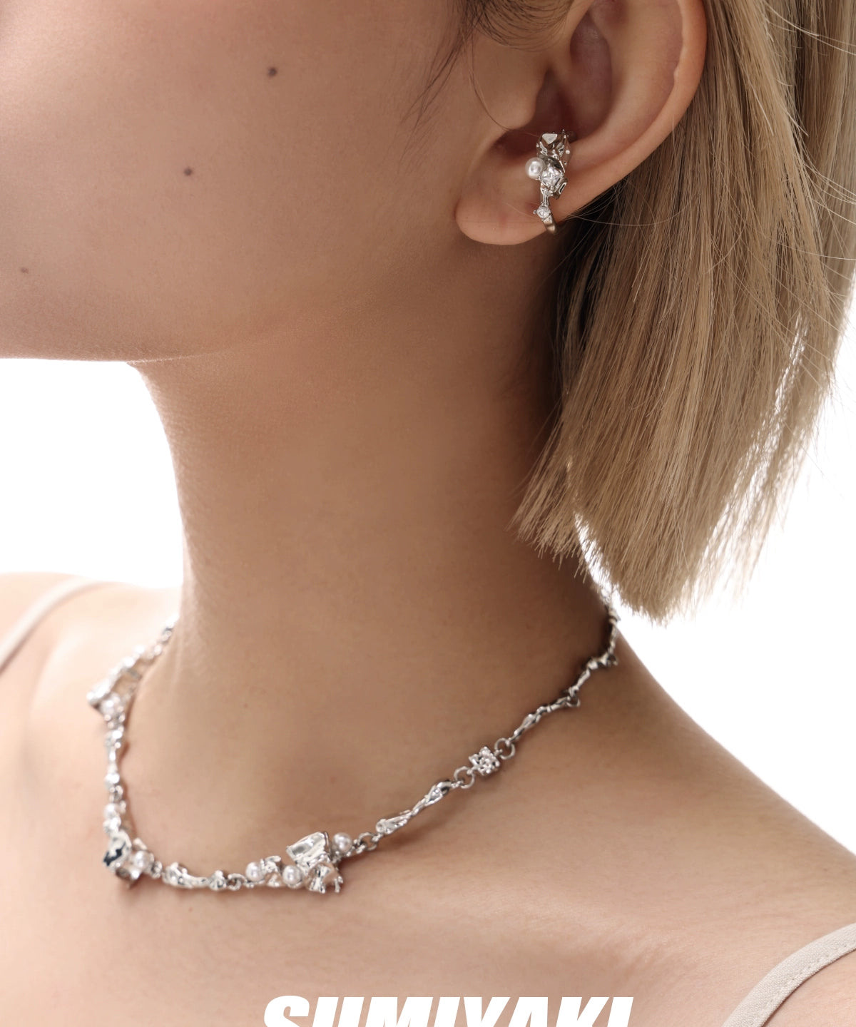 无耳洞星人冲！SUMIYAKI 熔岩方块系列ice冰块珍珠耳夹小众高级感