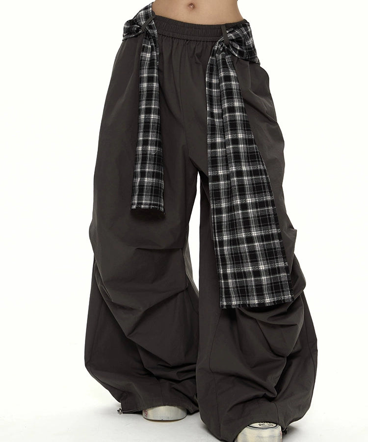 野生zero可拆卸屁帘阔腿休闲裤女秋季美式复古辣妹显瘦工装长裤子