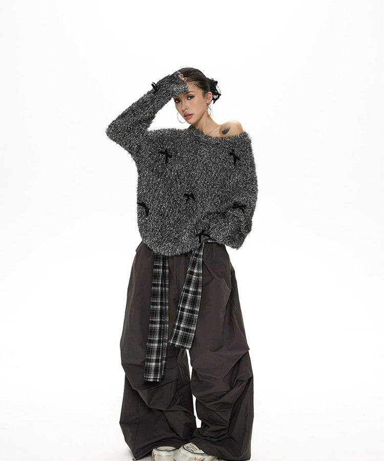 野生zero可拆卸屁帘阔腿休闲裤女秋季美式复古辣妹显瘦工装长裤子