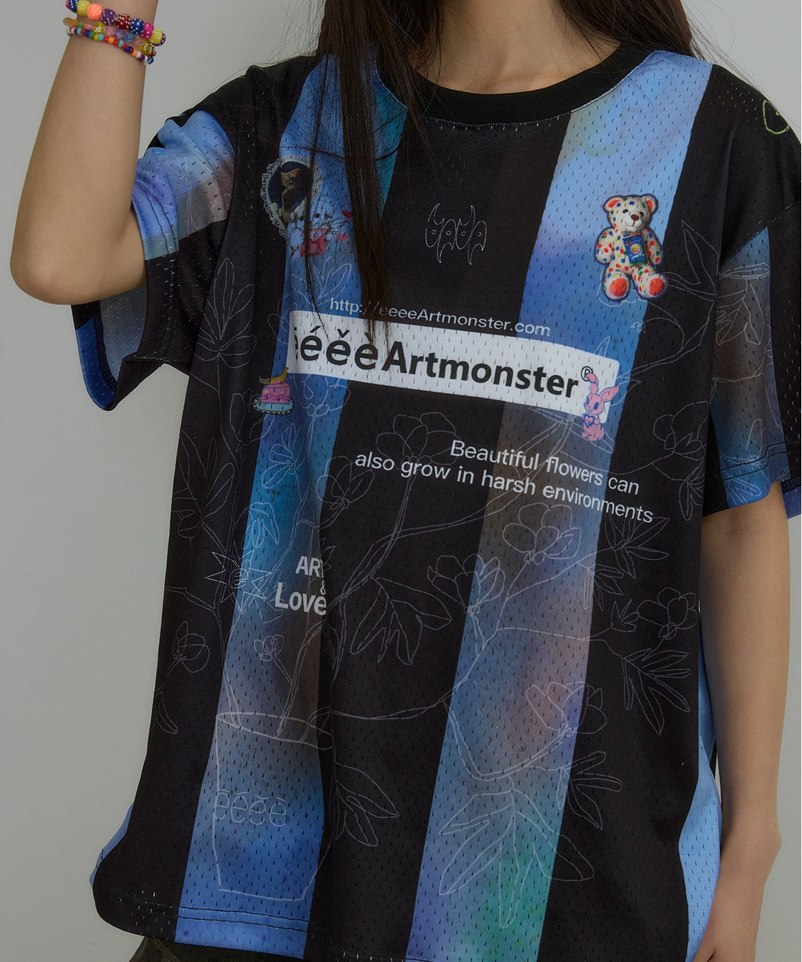 “霓虹2000”| eeee复古千禧年做旧短袖ins风条纹透气运动球衣夏