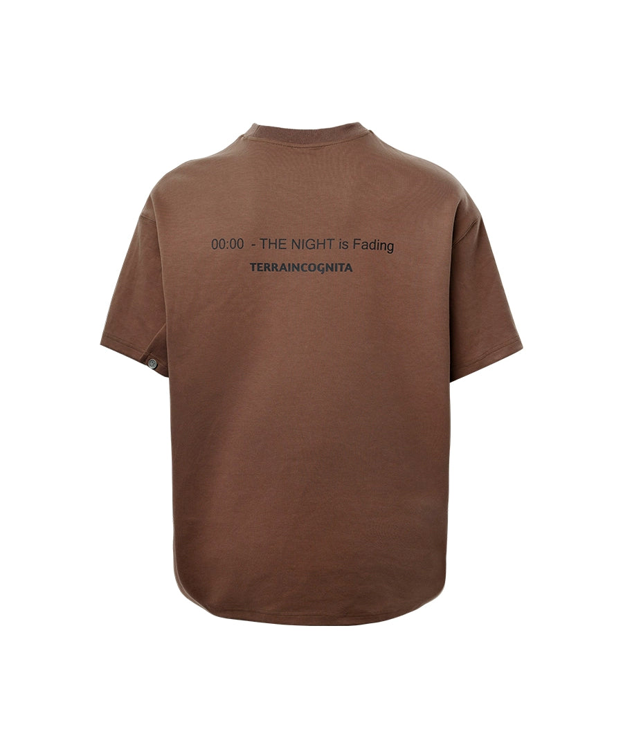 夏季六色"夜色渐浓"标语 基础短袖圆领T恤男女TERRAINCOGNITA