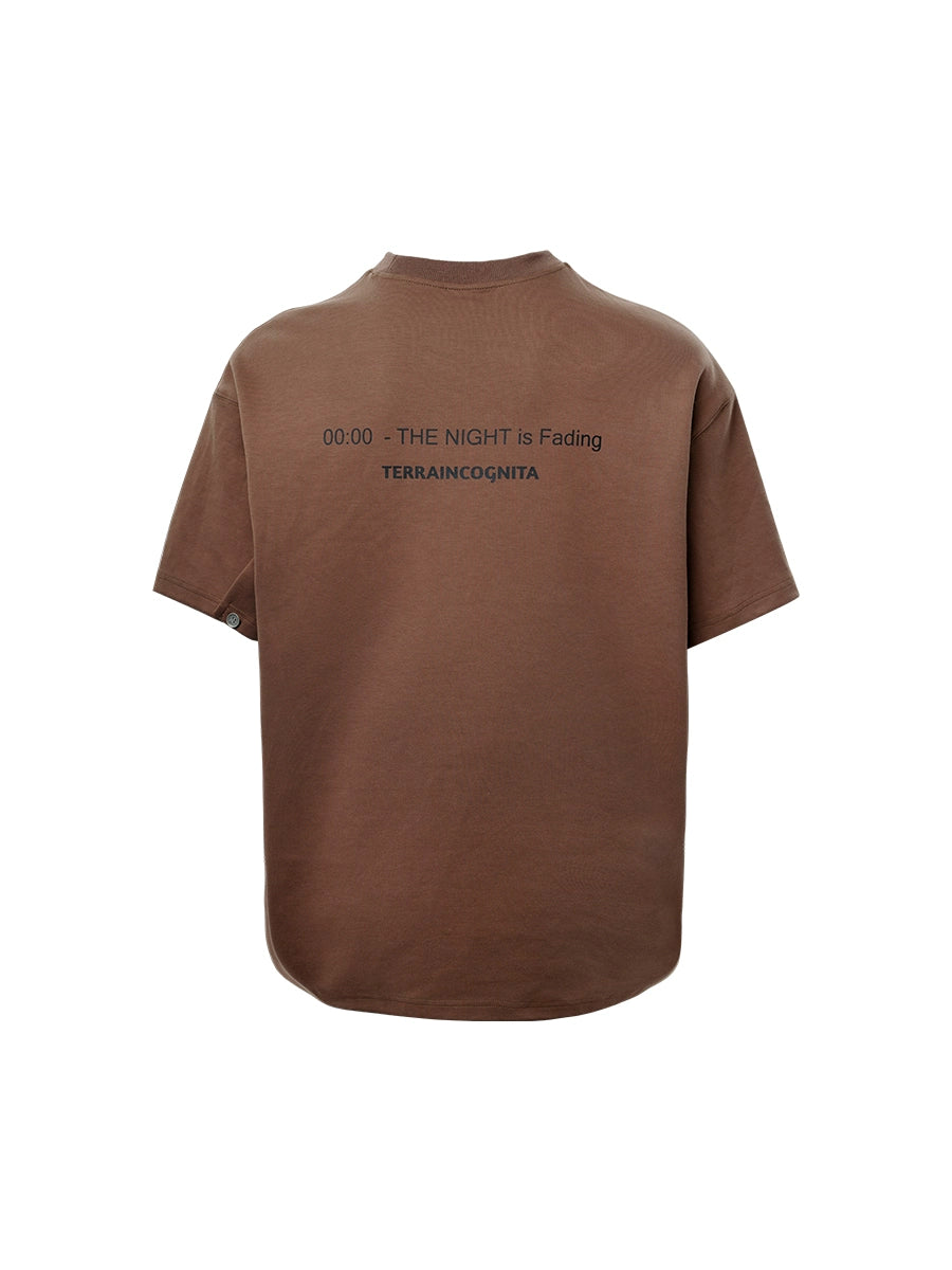 夏季六色"夜色渐浓"标语 基础短袖圆领T恤男女TERRAINCOGNITA