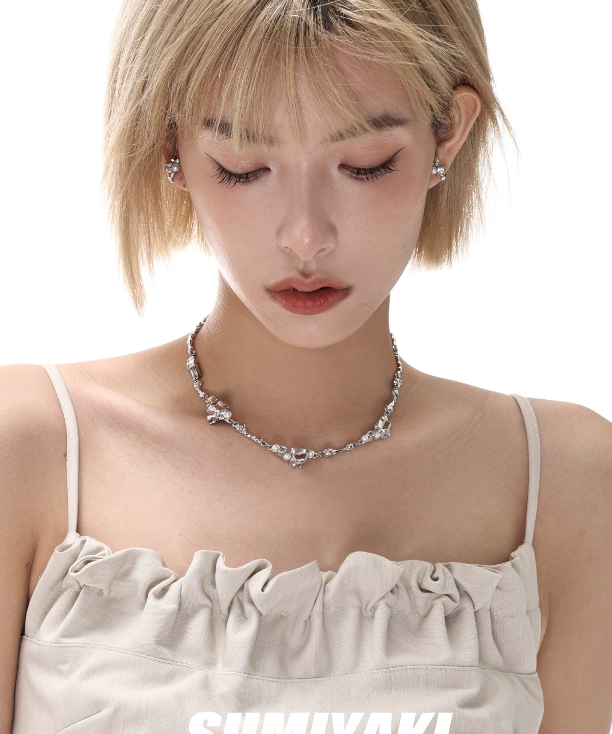 无耳洞星人冲！SUMIYAKI 熔岩方块系列ice冰块珍珠耳夹小众高级感