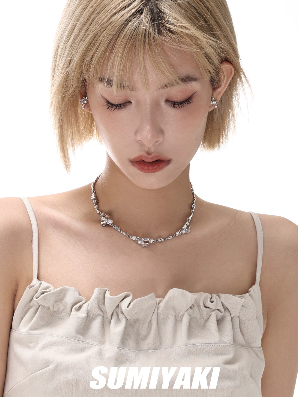 无耳洞星人冲！SUMIYAKI 熔岩方块系列ice冰块珍珠耳夹小众高级感