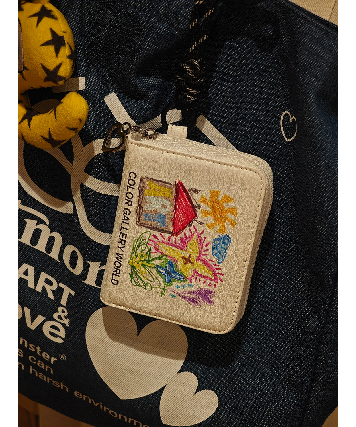 eeeeArtmonster“丢三落四”皮质零钱包个性涂鸦耳机包拉链卡包