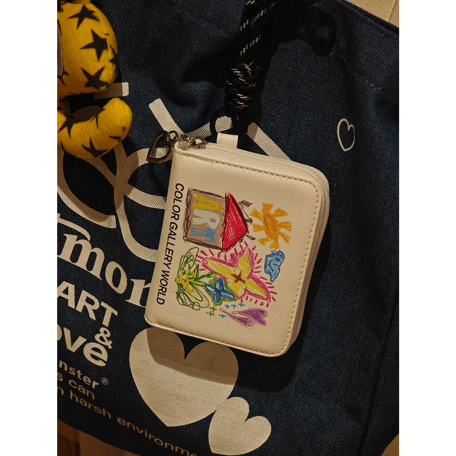 eeeeArtmonster“丢三落四”皮质零钱包个性涂鸦耳机包拉链卡包