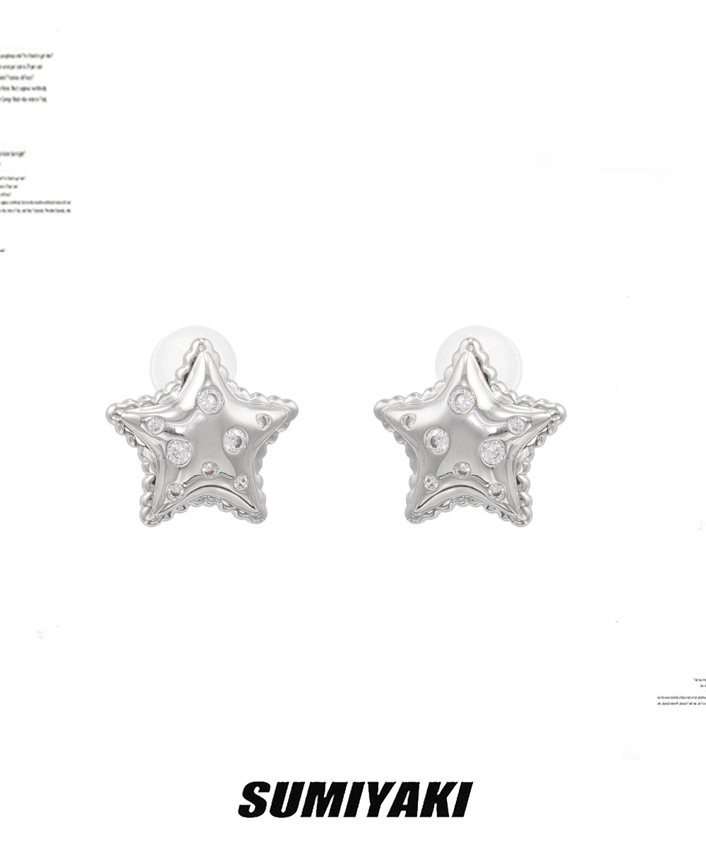 甜酷女孩的专属星星！SUMIYAKI 可盐可甜立体芒星s925银针耳环