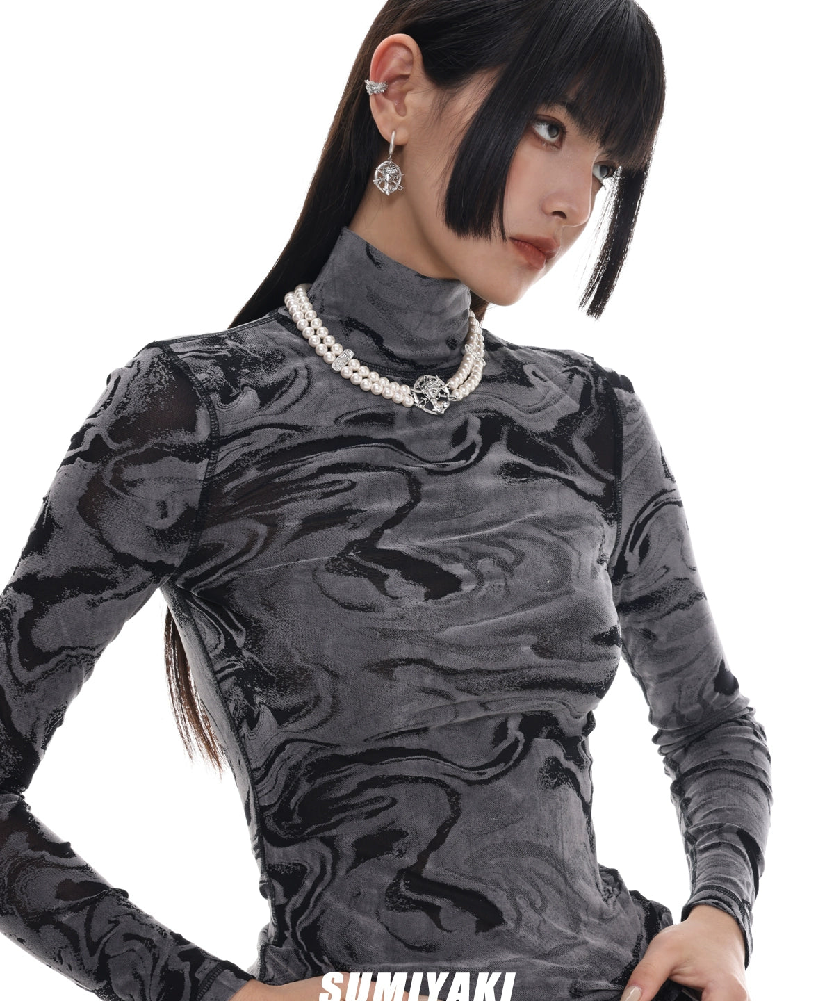 适合酷女孩 ! SUMIYAKI美式浪漫珍珠项链女复古做旧轻奢旧锁骨链