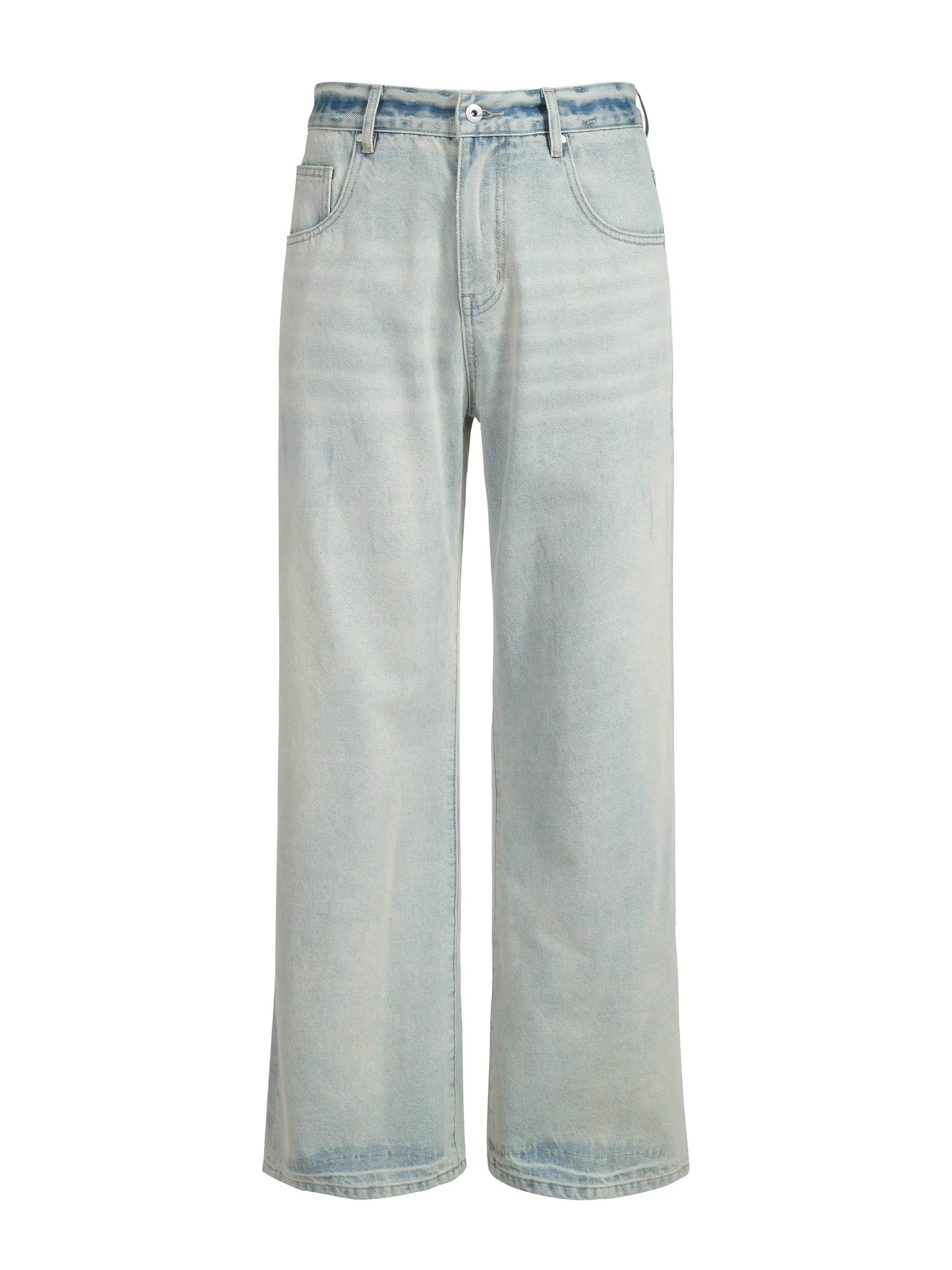 奶油白浅蓝A字型直筒牛仔裤日常通勤休闲百搭TERRAINCOGNITA25AW