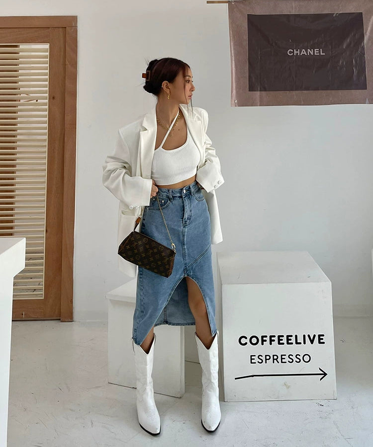 野生zero吊带背心女夏季美式辣妹抹胸内搭设计感斜肩外穿短款上衣