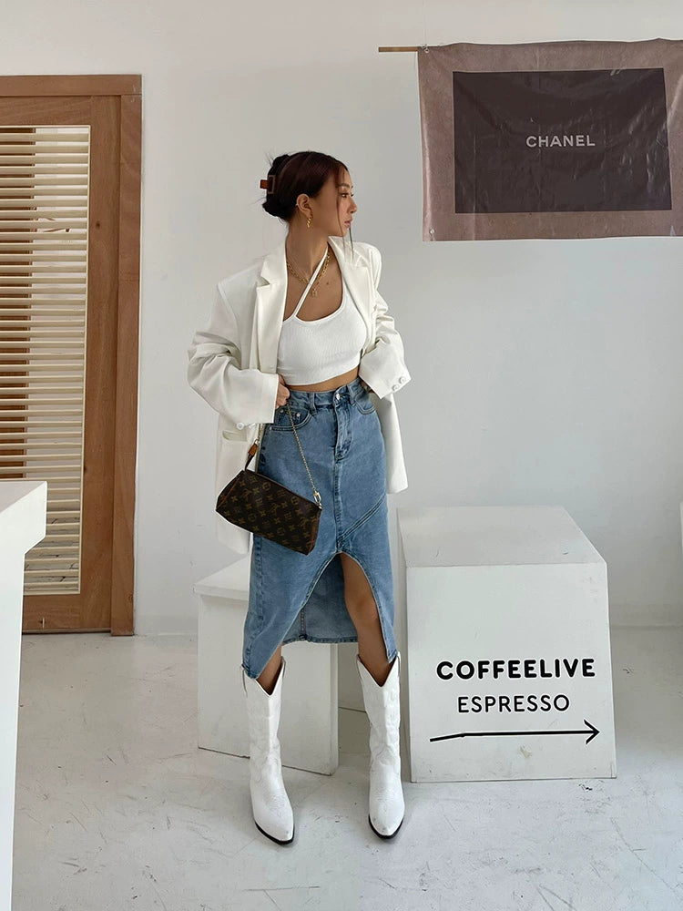 野生zero吊带背心女夏季美式辣妹抹胸内搭设计感斜肩外穿短款上衣