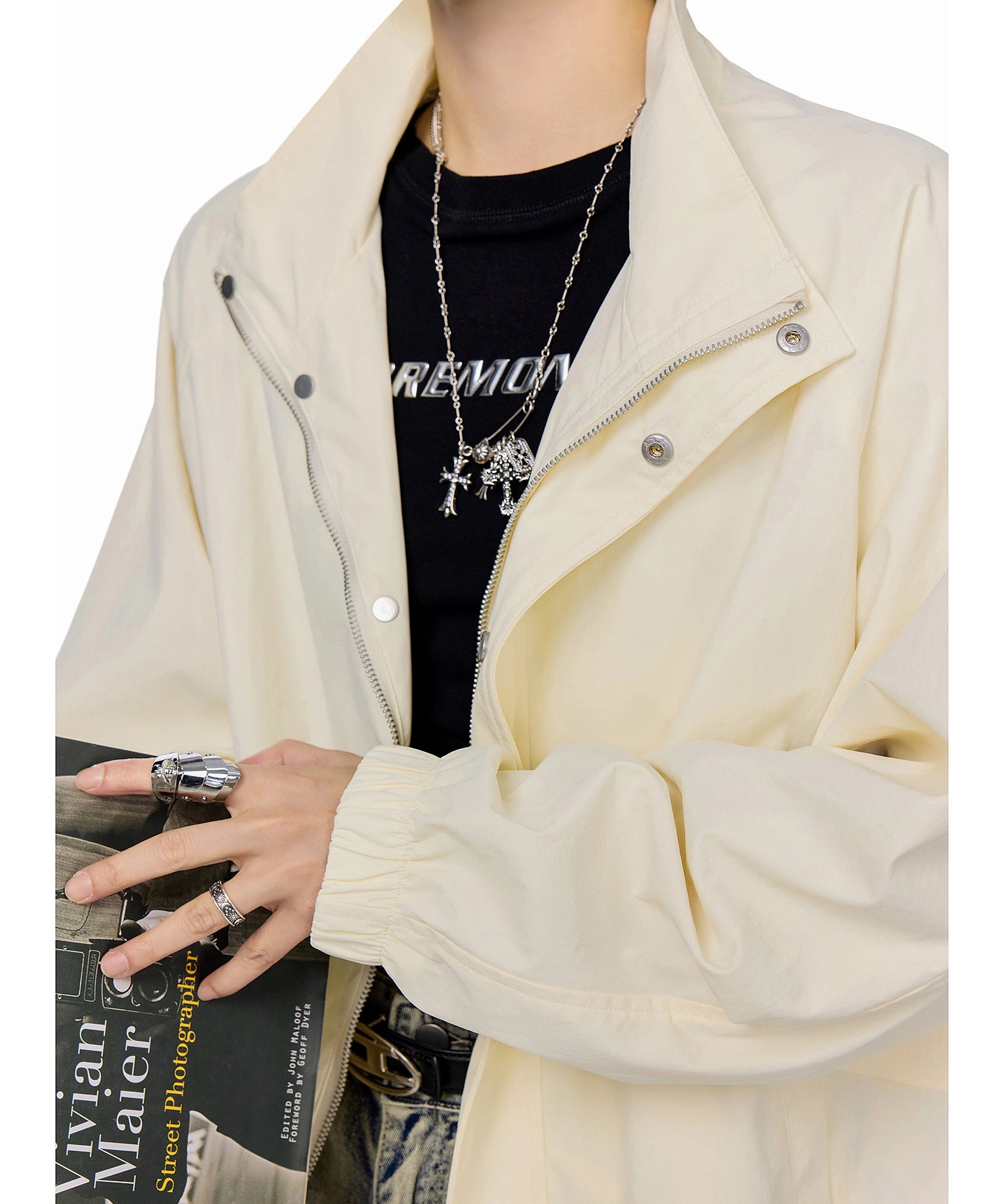 ICH MODE 美式复古工装外套女秋冬季飞行员夹克宽松上衣2025新款