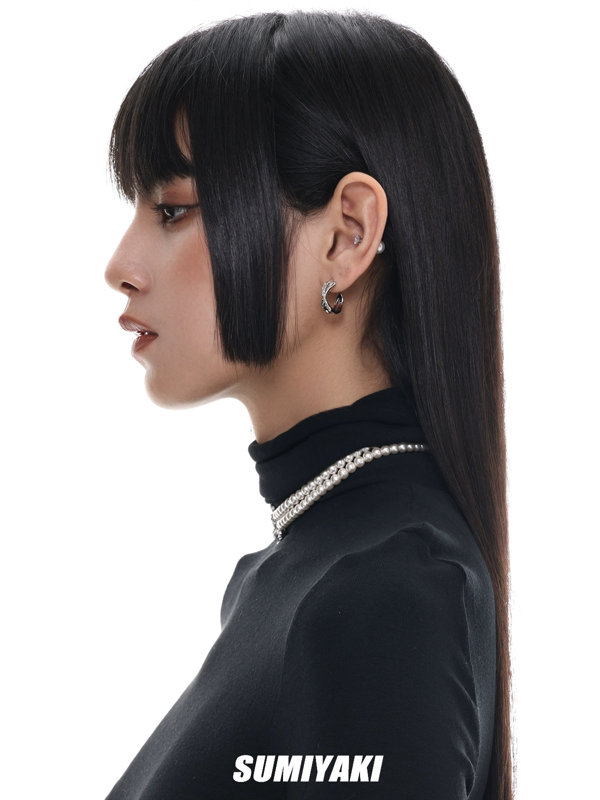 一个耳环多个戴法 高性价比 SUMIYAKI珍珠耳环多层结构百搭耳饰