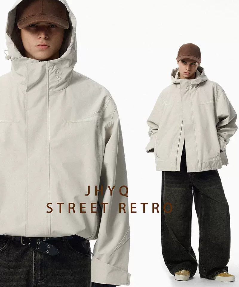 【檀健次同款】JHYQ户外连帽冲锋夹克衣服男宽松三防面料登山外套