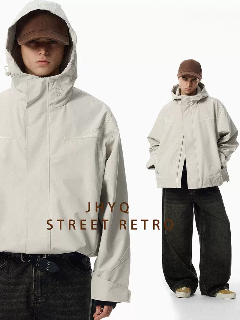 【檀健次同款】JHYQ户外连帽冲锋夹克衣服男宽松三防面料登山外套