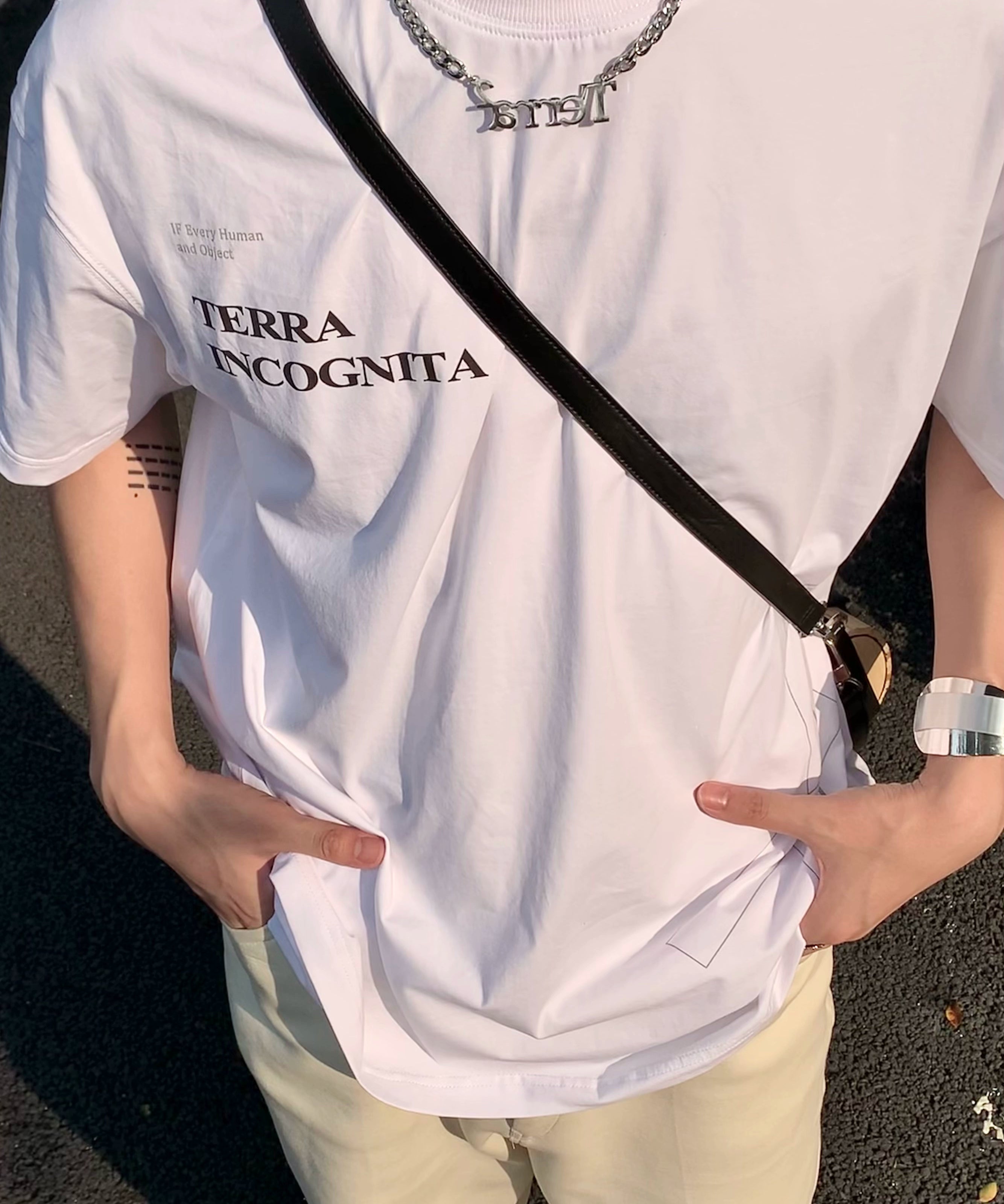 宽松舒适百搭休闲短袖3m反光主题直喷印花T恤男女TERRAINCOGNITA