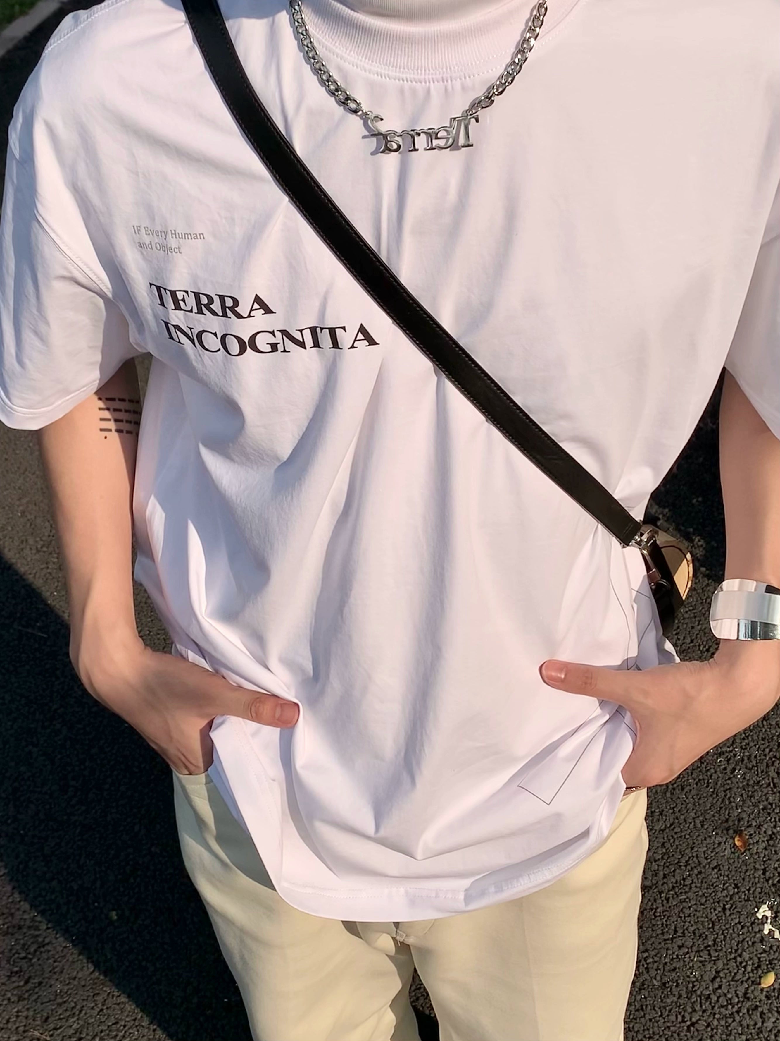 宽松舒适百搭休闲短袖3m反光主题直喷印花T恤男女TERRAINCOGNITA