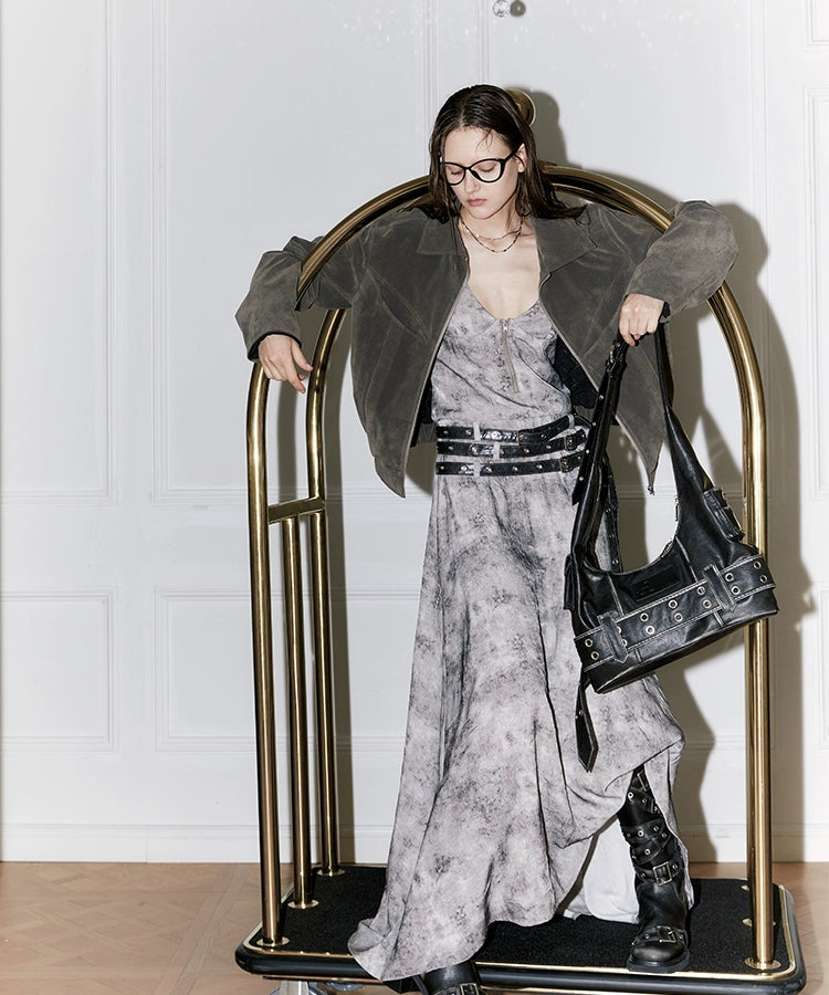 2th Desire原创流浪风复古美拉德丝绒连衣裙女春夏背心吊带长裙