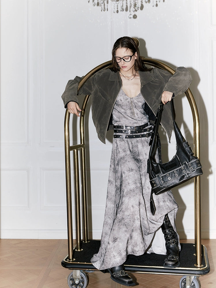 2th Desire原创流浪风复古美拉德丝绒连衣裙女春夏背心吊带长裙