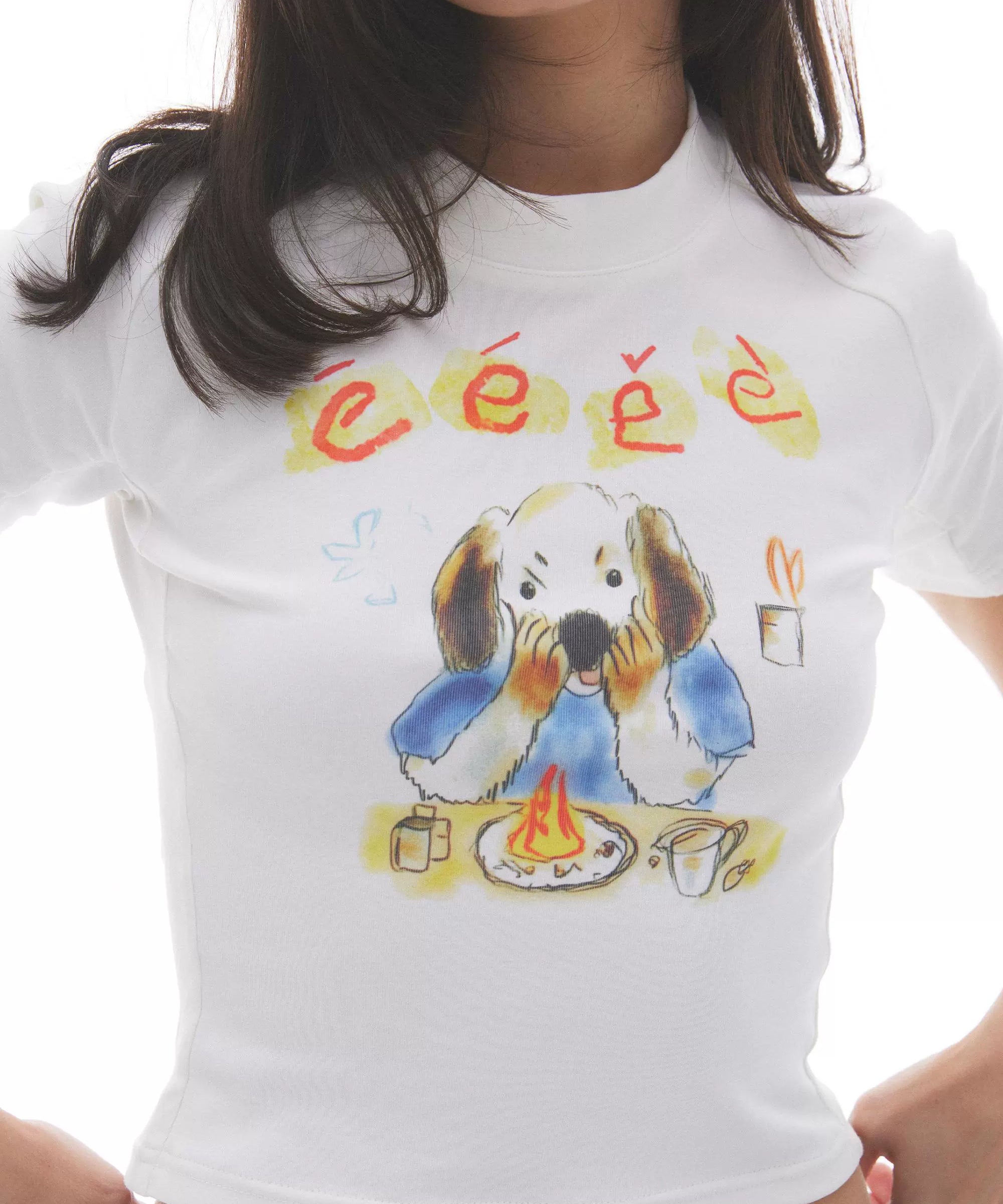 “生日快乐！”| eeee多巴胺风格手绘小狗短款T恤辣妹内搭短袖夏