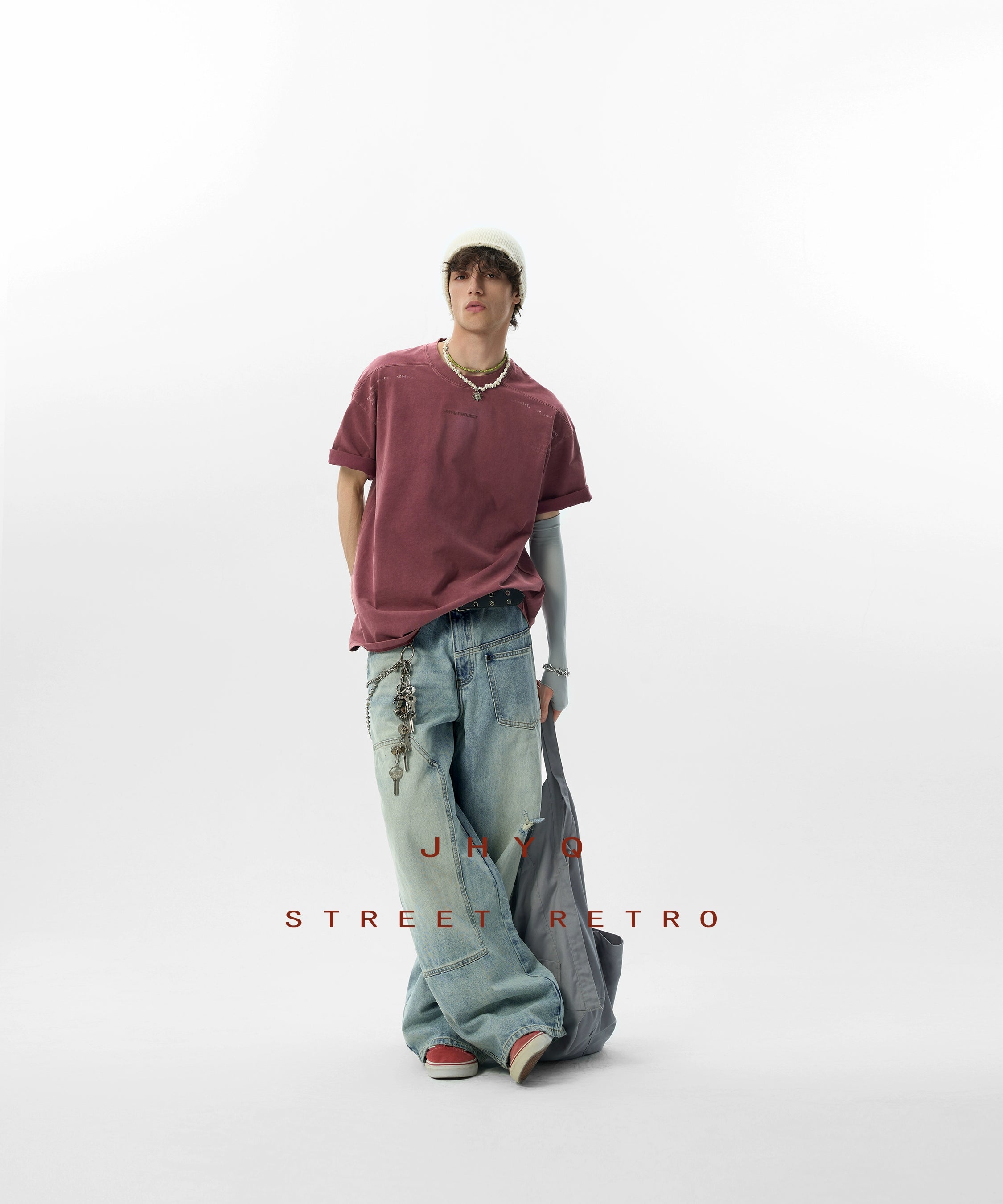 【水洗系列】JHYQ美式复古扎染短袖t恤男宽松大码潮牌半袖夏季体