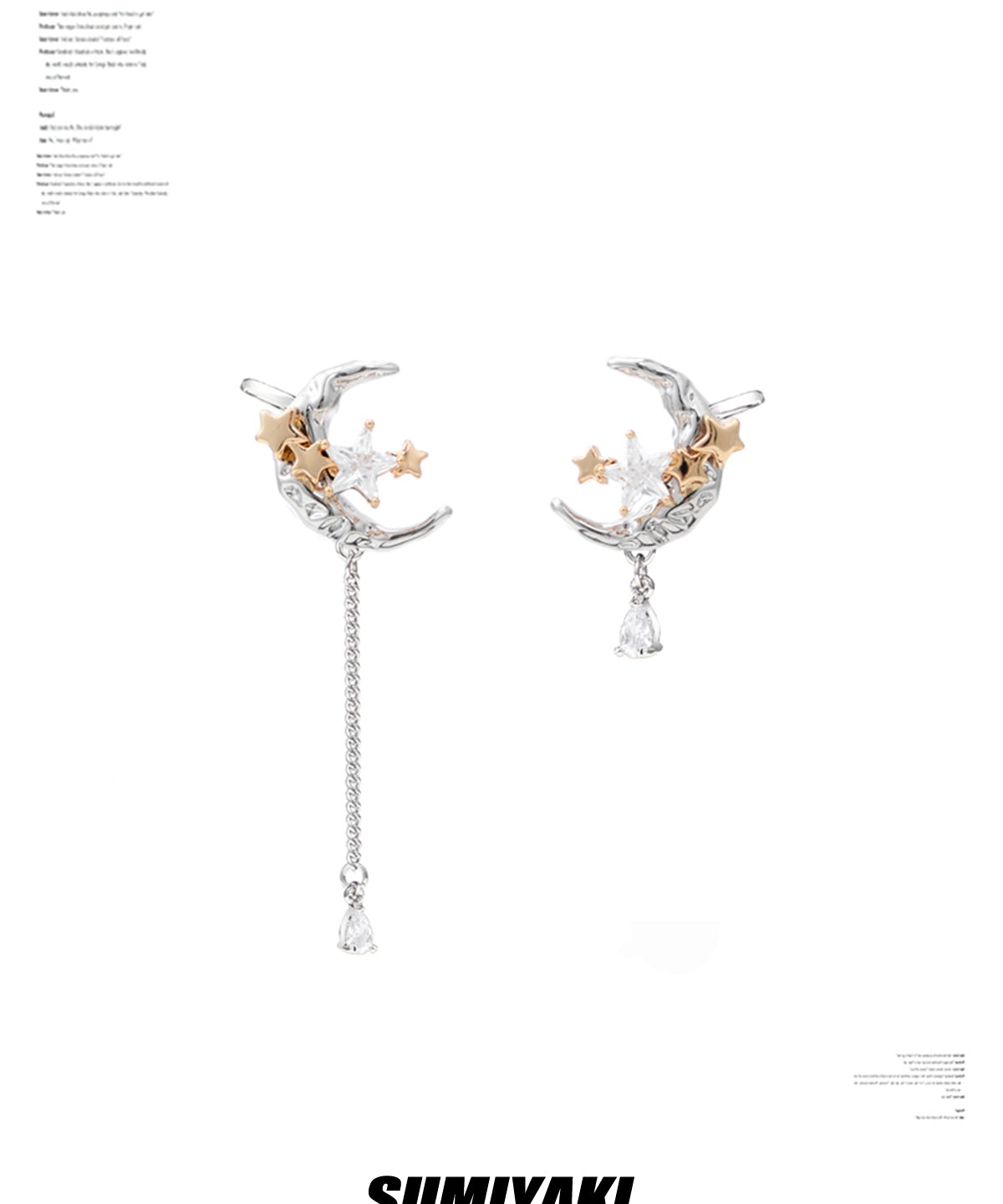 无耳洞耳夹！SUMIYAKI 原创月亮不对称耳夹女星月耳饰女小众耳环