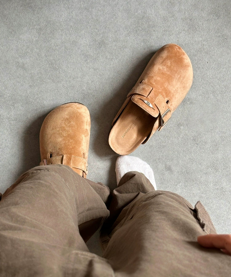 马皮/羊皮特制香底勃肯包头半拖皮鞋时尚百搭通勤TERRAINCOGNITA