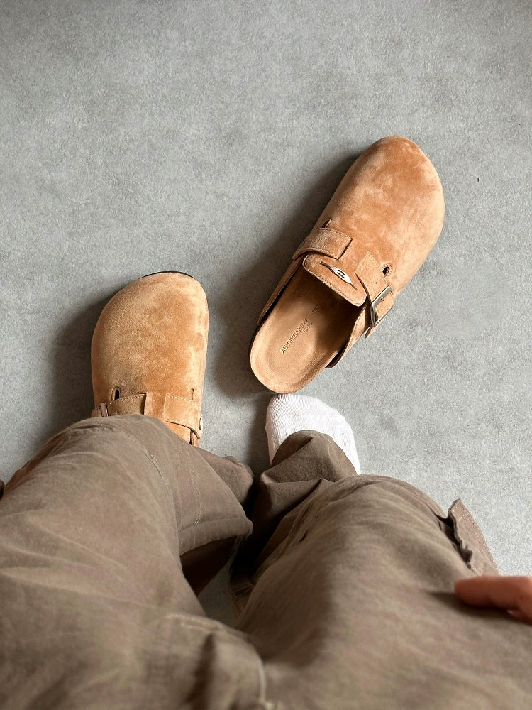 马皮/羊皮特制香底勃肯包头半拖皮鞋时尚百搭通勤TERRAINCOGNITA