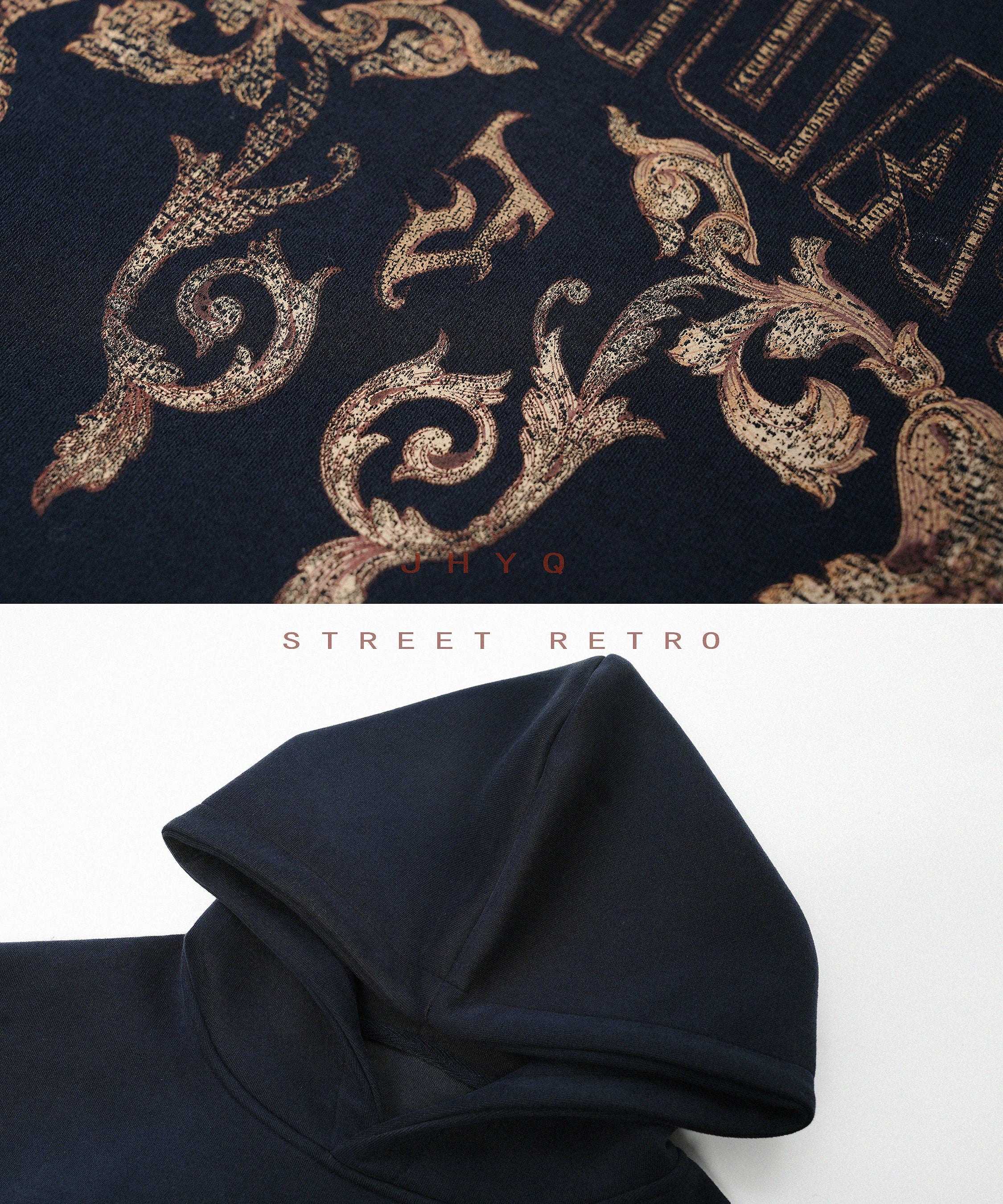 青花瓷丨JHYQ秋季新款400G重磅连帽卫衣男休闲百搭套头情侣帽衫